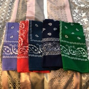 Five colorful bandanas brand new never worn